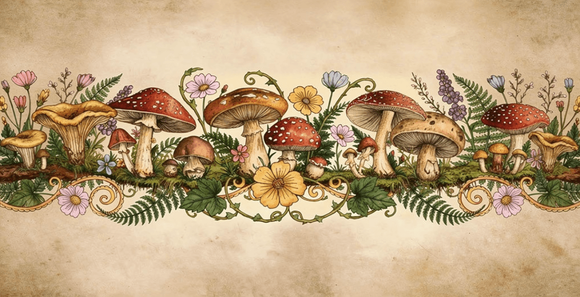 Botanical mushroom illustration